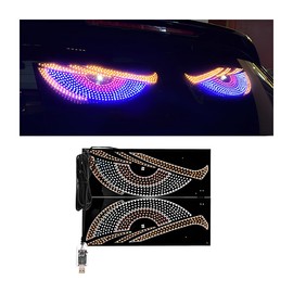 FALVFUN 2PCS Car Devil Eyes Light, 11.8in x 4.72in Dynamic Flex Vehicle Windshield Digital LED Sign Display, Flexible Auto Exterior Decor Lamp Accessories, Universal Fit (Style B)