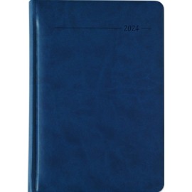 Book Calendar Tucson Blue 2024 - with Index Cut - Office Calendar A5 - 1 Day 1 Page - 416 Pages - Tucson Cover - Alpha Edition