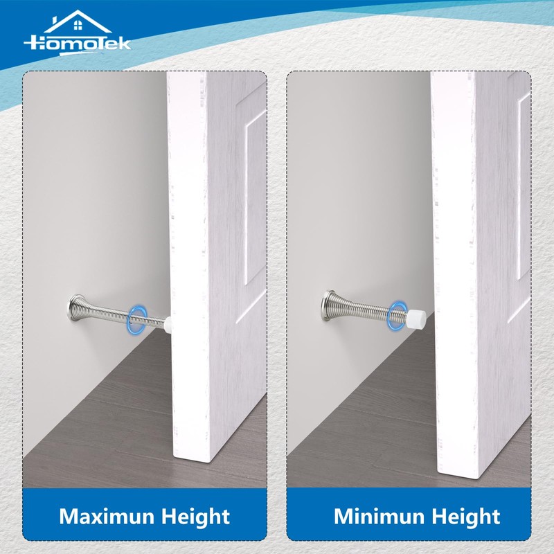 HOMOTEK 10 Pack Telescoping Spring Door Stoppers, Extended from 3-1/8