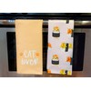 Pearhead Sushi Cats Dish Towels, Set of 2, Cat Lover
