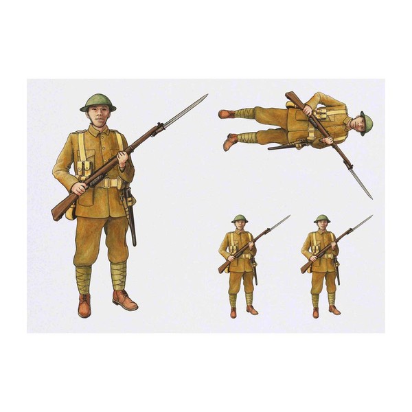 4 x 'WW1 British Soldier' Temporary Tattoos - Water Resistant,