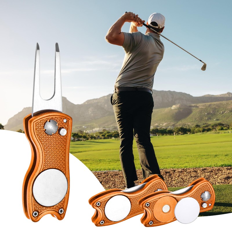 TIXIPEM Golf Divot Repair Tool- Switch Foldable Divot Tool Rack