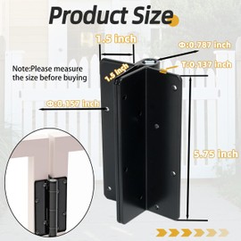 5 3/4” Self Closing Aluminum Gate Hinges Fence Gate Hinges for Metal Vinyl Iron Wood Gates, Pool Gate Hinges Self Closing Force Adjustable Spring Loaded Hinges 4PCS