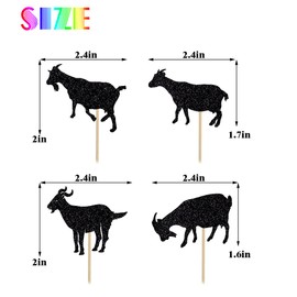 BIABISD 12 PCS Goat Cupcake Toppers Sheep Themed Cupcake Toppers Animal Goat Birthday Party Decorations