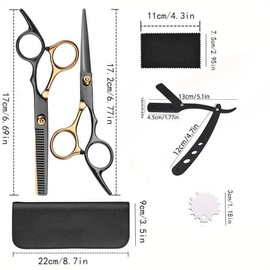 Professional Hairdressing Set, 7 Counts/set Barber Hair Clipper Kit, Manual Razor, Eyebrow Scraper, Heatless Styling Tools for Home Salon, Christmas Gift