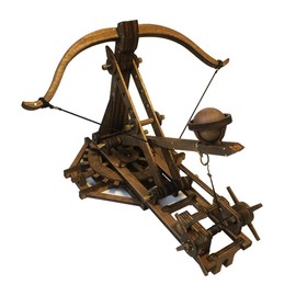 YAQUMW Adjustable Crossbow Siege Ancient Chariot Catapult Machinery Stone Thrower Dated Slingshot 3D DIY Model Kits Trebuchet Gift - Antique Wooden Puzzle