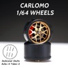 WAVEIST Carlomo 1/64 Scale S-Class Alloy Wheels Rubber Tires with