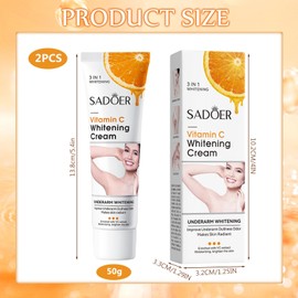Underarm Cream, 50 g Skin Cream, for Armpits, Knees, Elbows, Inner Thighs, Pack of 2