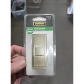 Defiant Wireless Battery Operated Doorbell Push Button, Brushed Nickel