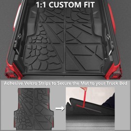 KARPAL Truck Bed Mat Fit for 2020-2024 Jeep Gladiator (5ft Bed), All-Weather TPE Cargo Bed Liner for Jeep Gladiator JT Accessories