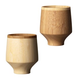 RIVERET RV-124WB TSUBOMI Treats, 2.0 fl oz (60 ml), Pair Set, Bamboo, Dishwasher Safe, White/Brown