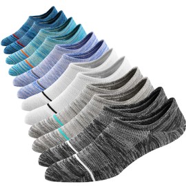 Mottee&Zconia Mens No Show Socks Low Cut Casual Invisible No See Athletic Cotton Sock Non-slide 6 Pairs Size10-12