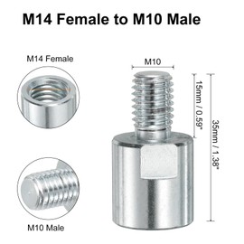 sourcing map M14 Female to M10 Male Adapter Polisher Adaptor Connecting Rotary Tool Attachment Thread Adapter Conversion Tool for Diamond Core Bit Polishing Pad Wheel