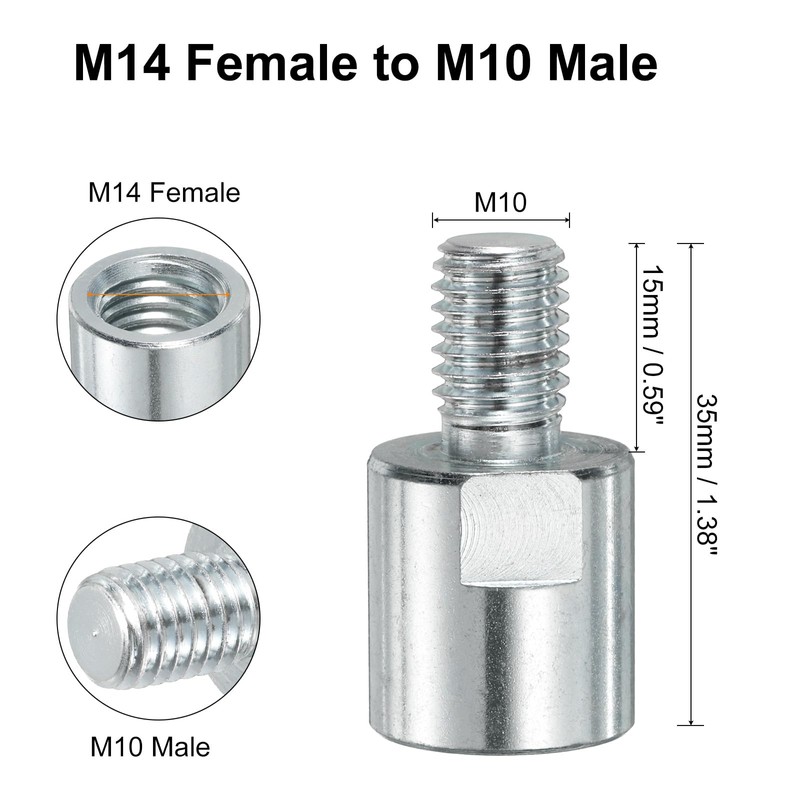 sourcing map M14 Female to M10 Male Adapter Polisher Adaptor
