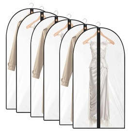Flintronic 6 Pack Garment Bags, 60 * 120cm(24'' x 47'') Suit Bag, Dress Bags Covers Long, Dustproof Clothes Covers with Zip, Waterproof Garment Bags for Shirts, Coats, Evening Dress