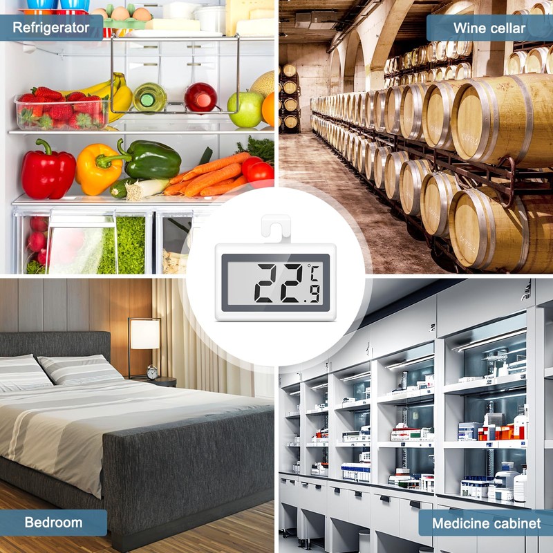 Ankilo Refrigerator Fridge Thermometer, 2 Pack Digital Freezer Thermometer with