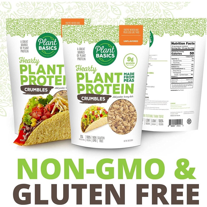 Plant Basics - Hearty Plant Protein - Unflavored Crumbles, 8