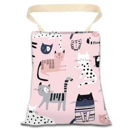 ANKVRP Car Trash Can, Durable Hanging Car Trash Garbage Bag, Cute Automotive Garbage Cans Organizer, Cute Pink Cartoon Cats