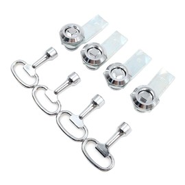 Hsthe Sea 8 Pieces Square Lock Zinc Alloy Cabinet Door Lock Square Electric Box Lock Square Cam Lock with Square Socket Wrench (4 Lock 4 Key)