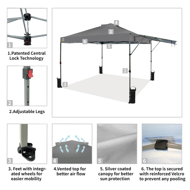 CROWN SHADES 10x10 Pop up Canopy Tent, Instant Commercial Canopy