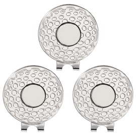 PATIKIL Magnetic Golf Ball Marker Holder, 3 Pack Metal Golf Hat Clips for Women Men Golfer Plants Caps Visor Belt, Bright Nickel