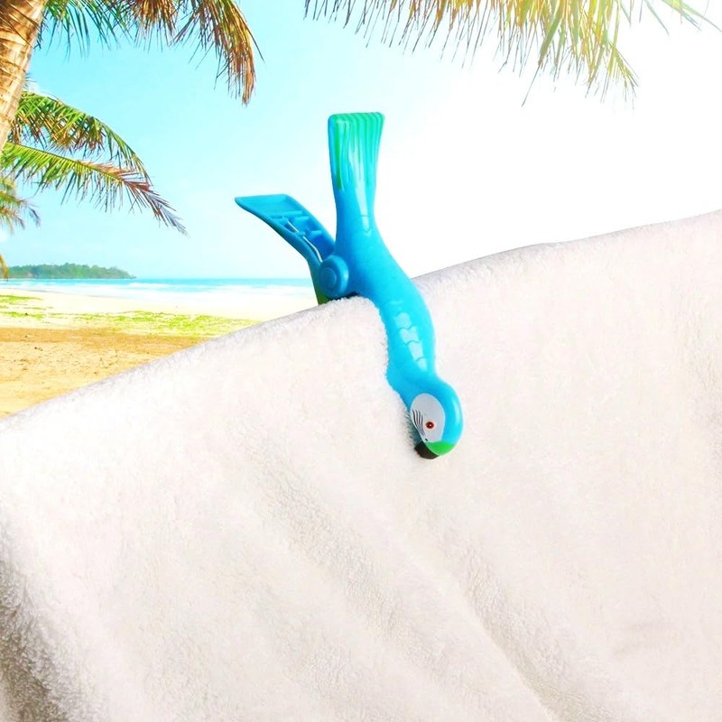 JZK 4x Parrot style novelty beach towel pegs for sun