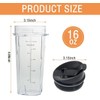 16oz Replacement Cups for Ninja QB3001SS Fit Compact Personal Blender,