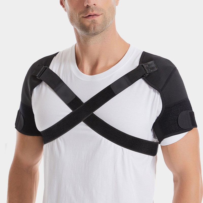 Double Shoulder Support Brace Adjustable Sweat Wicking Prevent Injuries Shoulder