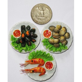 3 Lovely Mix Sea Food Dollhouse miniature Food and Collectibles
