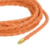 sourcing map 4mm 5.46 Yards Braided Leather Cords, Round Braided
