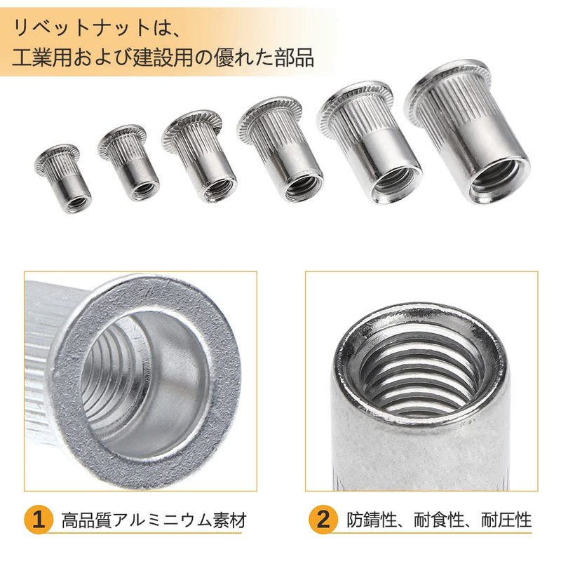 YFFSFDC Rivet Nuts Aluminum Blind Nuts Thread Rivet Nuts 100pcs