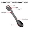 3 Piece Spork Camping Cutlery Set, Multipurpose Picnic Metal Tableware,