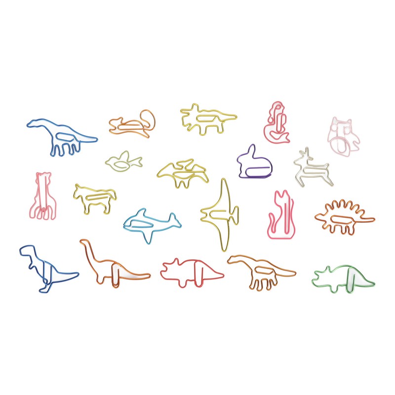 100pcs Colorful Paper Clips 20 Cute Shapes Stable Clamping Lightweight