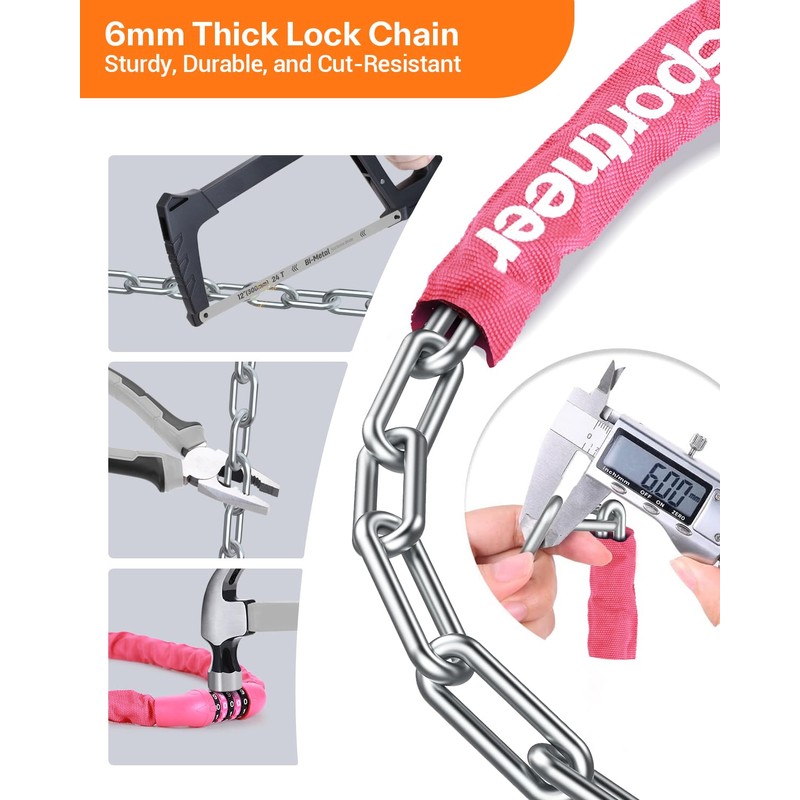 Sportneer Bicycle Lock Combination Lock with Numbers and High Security