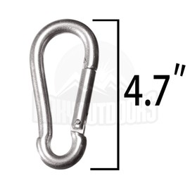 Maky Outdoors Heavy Duty Carabiners 4.7" 990LB Weight Capacity Per Clip - Strong Spring Action Snap Hook Attachment, Anti-Rust - for Hammocks, Punching Bags, Swing Chairs, Gym Equipment (2 Pieces)