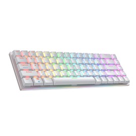 Ranked G65 Guardian 65% | Full Aluminum Frame | Ultra Slim Hot Swappable Mechanical Gaming Keyboard | 68 Keys Multi Color RGB LED Backlit for PC/Mac Gamer (White, Gateron Low Profile Red)