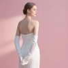 Papoopy Women White Long Gloves for for Wedding, Tea Party,