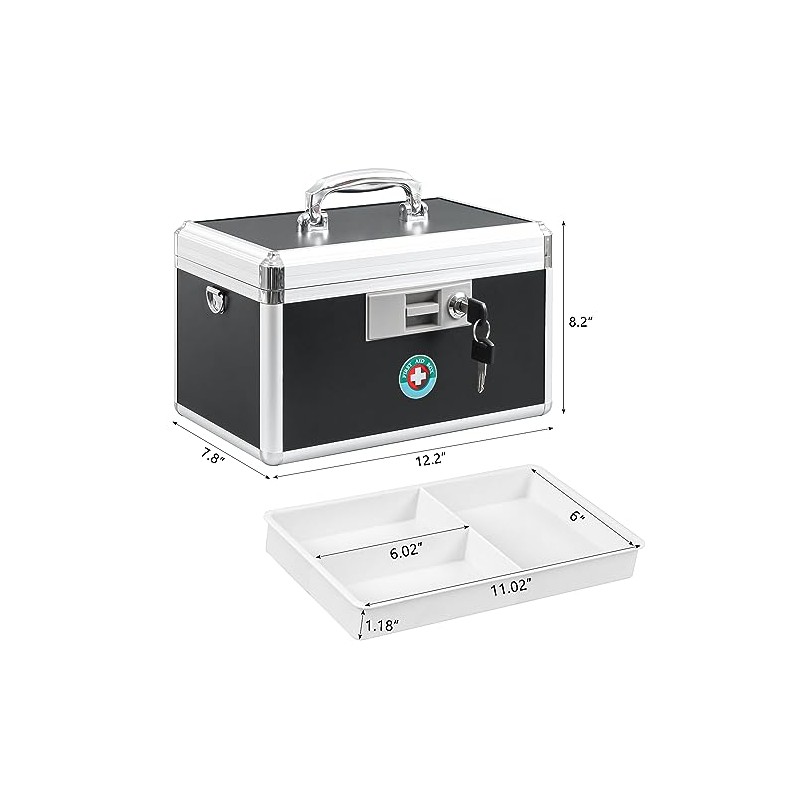 KYODOLED - Caja de bloqueo de medicamentos con llave, caja