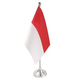 GentleGirl.USA Indonesia Table Flag, Stick Small Mini Indonesian Flag Office Table Flag on Stand with Stand Base, International Festival Decoration,Indonesias Theme Party Decoration,Home Desk Decorati