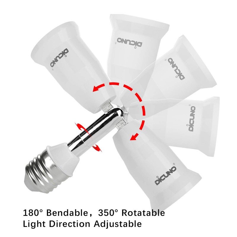 DiCUNO E26 4.5 Inch/11.5CM Extension Socket Extender Adapter, E26 to