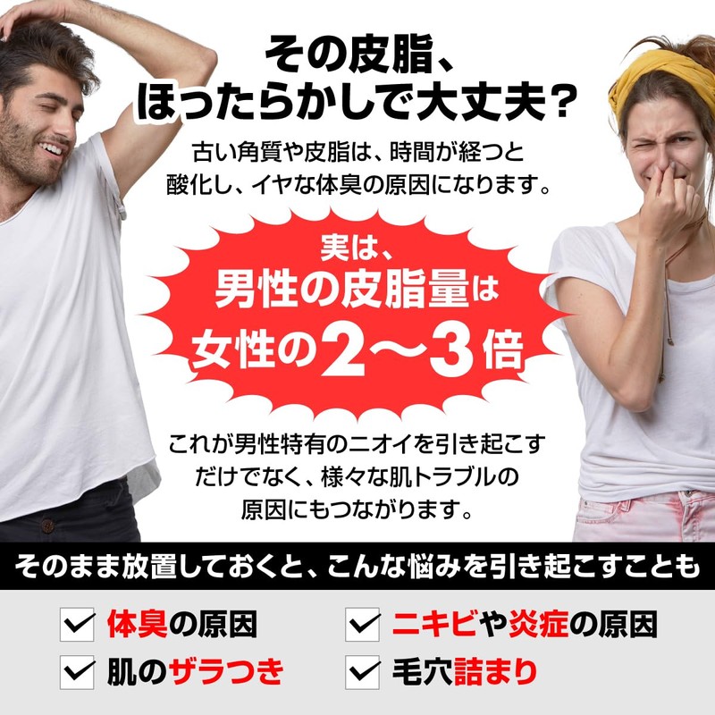 Men's Body Towel, Scalp Prevention, Odor Prevention, Exfoliating Sebum