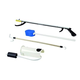 FabLife-86-0085 Multiple Tool Hip Kit Daily Living Aid for Hip, Knee, and Back Rehabilitation, Including: 32" Reacher, Contoured Sponge, Formed Sock Aid and 24" Dressing Stick