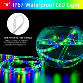 UT Solar LED Strip Lights Outdoor, 32.8ft 560 LEDs Solar Powered Color Changing LED Strip with 8 Lighting Modes IP67 Waterproof Decorative Rope Lights for Yard Trees Pool