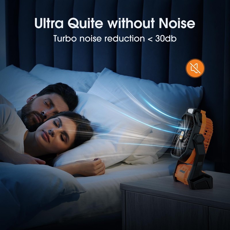 Portable Fan Rechargeable, Cordless Battery Powered Fan with LED Lantern,