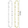 New Year Metallic Beads Star Necklaces Gold Silver Black for