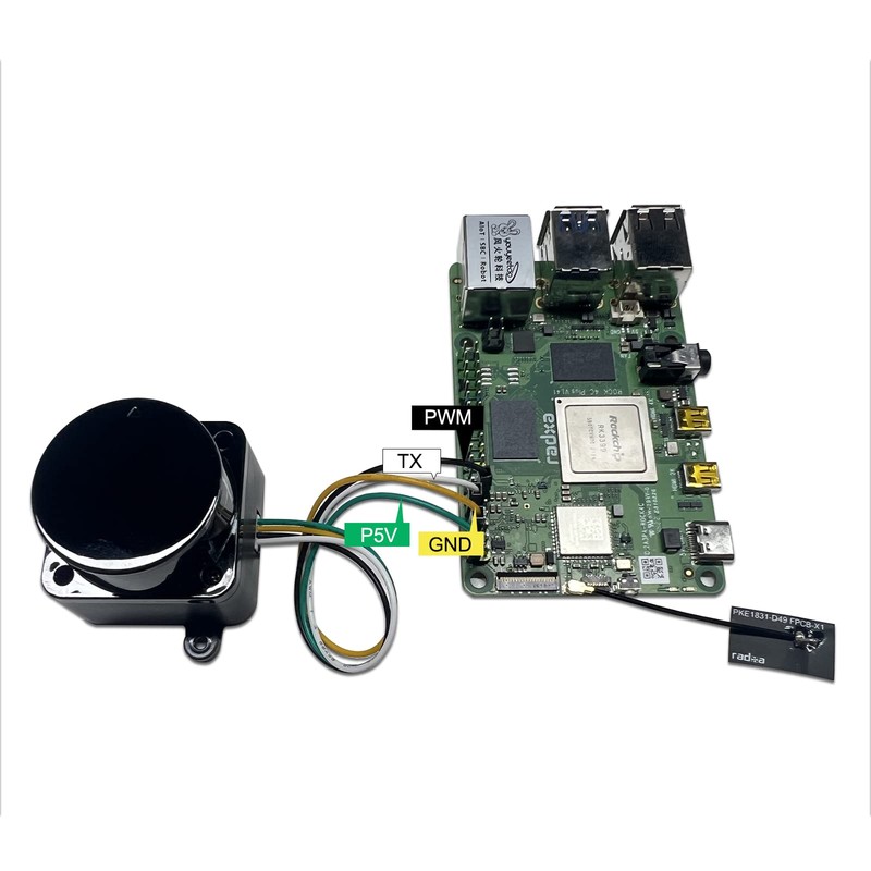 WayPonDEV FHL-LD19 360 Degree 2D Lidar Distance Sensor Kit, 10Hz