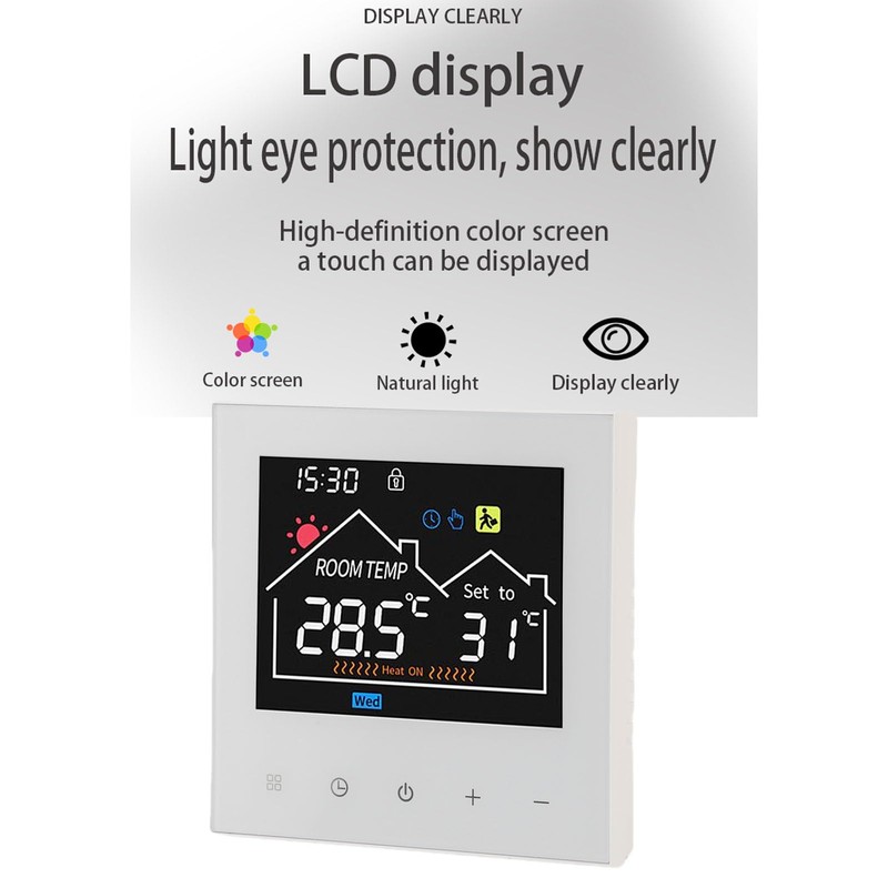 Luocute Smart Thermostat, Touchscreen Programmable LCD Color Display Energy Saving