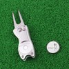 CRESTGOLF Switchblade Golf Divot Tool Golf Green Repair Pitch Fork(silver)