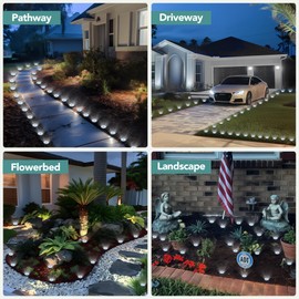 SOLPEX Mini Solar Ground Lights, 20 Pack Solar Lights Outdoor Waterproof, Pathway Lights Solar Powered, Solar Garden Lights, Landscape Lighting for Yard Driveway Walkway (Cool White)