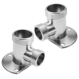 2PCS Shower Bar Valve Fixing Kit Shower Connection Elbow Tap Exposed Pipe Work Wall Mount Backplate Elbows Bar Connector Thermostatic Mixer Valve Zinc Alloy Universal Fittings Mounted Accessories